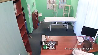 Fake doctor checking ebonys helth